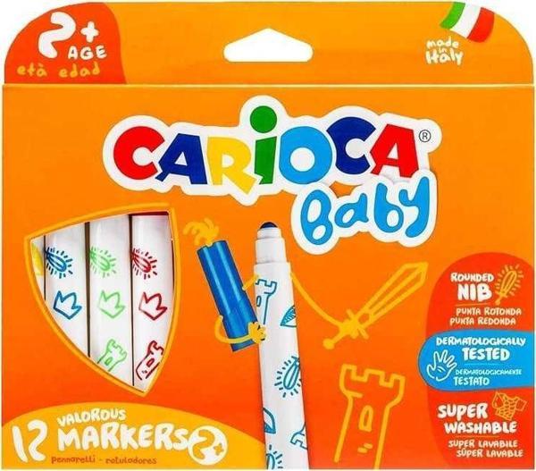Carioca Baby Keçeli Boya Kalemi Jumbo Süper Yıkanabilir 12'li - Image 1