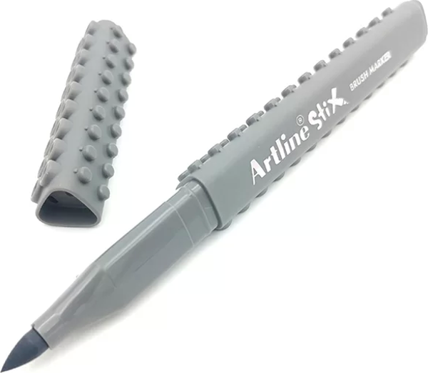 ARTLİNE ETX-F STİX BRUSH MARKÖR ESNEK FIRÇA UÇLU KEÇELİ KALEM GRİ - Image 1