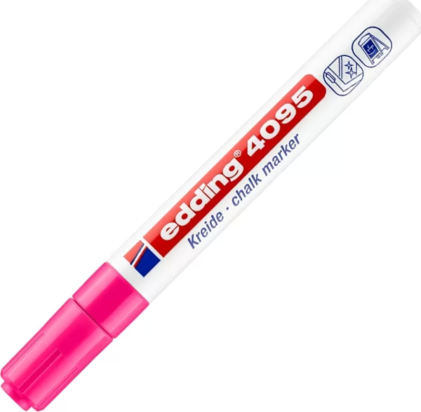 EDDİNG 4095 LİKİT TEBEŞİR VE CAM KALEMİ FOSFORLU PEMBE - Image 1