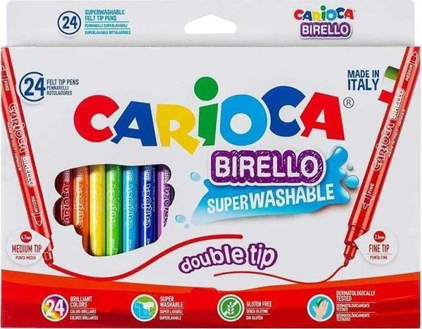 Carioca Keçeli Boya Kalemi Birello Çift Uçlu Yıkanabilir 24'lü - Image 1