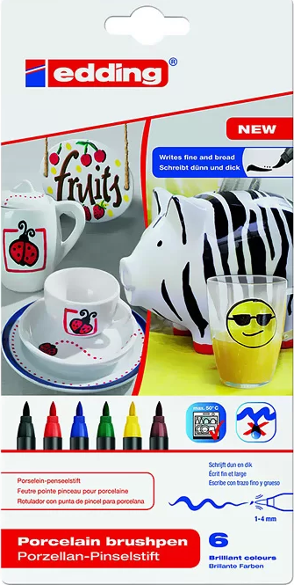 EDDİNG 4200 PORSELEN KALEMİ STANDART 6LI SET - Image 1