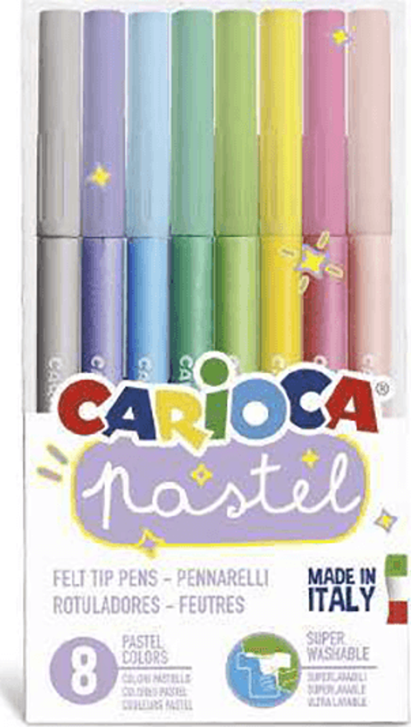 Carioca Pastel Süper Yıkanabilir 8’li Keçeli Boya Kalemi 43032 - Image 1