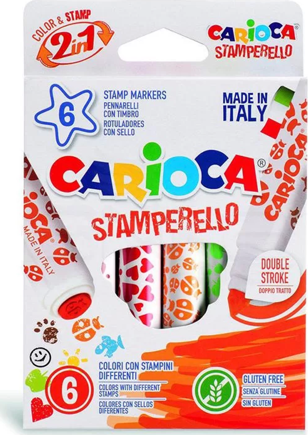 Carioca Stamperello Damga ve Keçeli Kalem Seti 6 Renk 42279 - Image 1