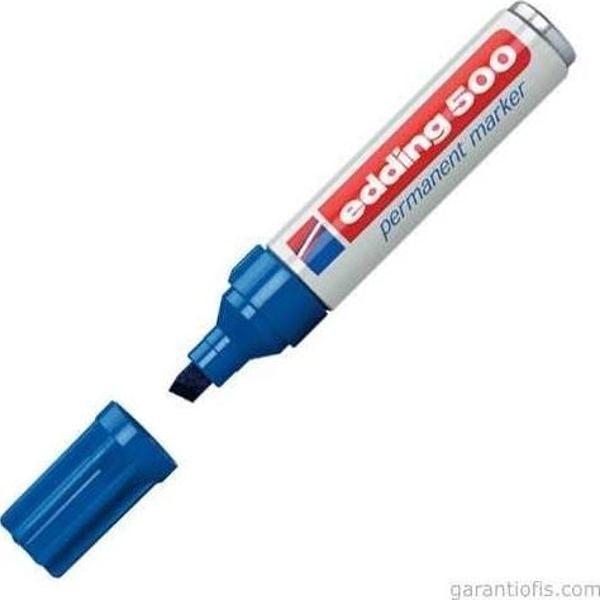Edding 500 Kesik Uçlu Mavi Permanent Marker Kalem - Image 1