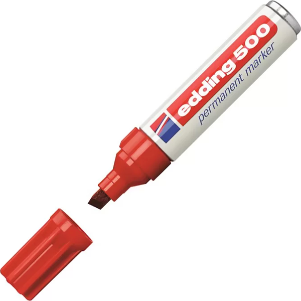 EDDİNG 500 PERMANENT MARKÖR KESİK UÇ KIRMIZI - Image 1