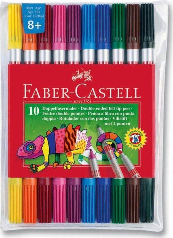 Faber Castell Çift Uçlu Keçeli Kalem 10 Renk - Image 1