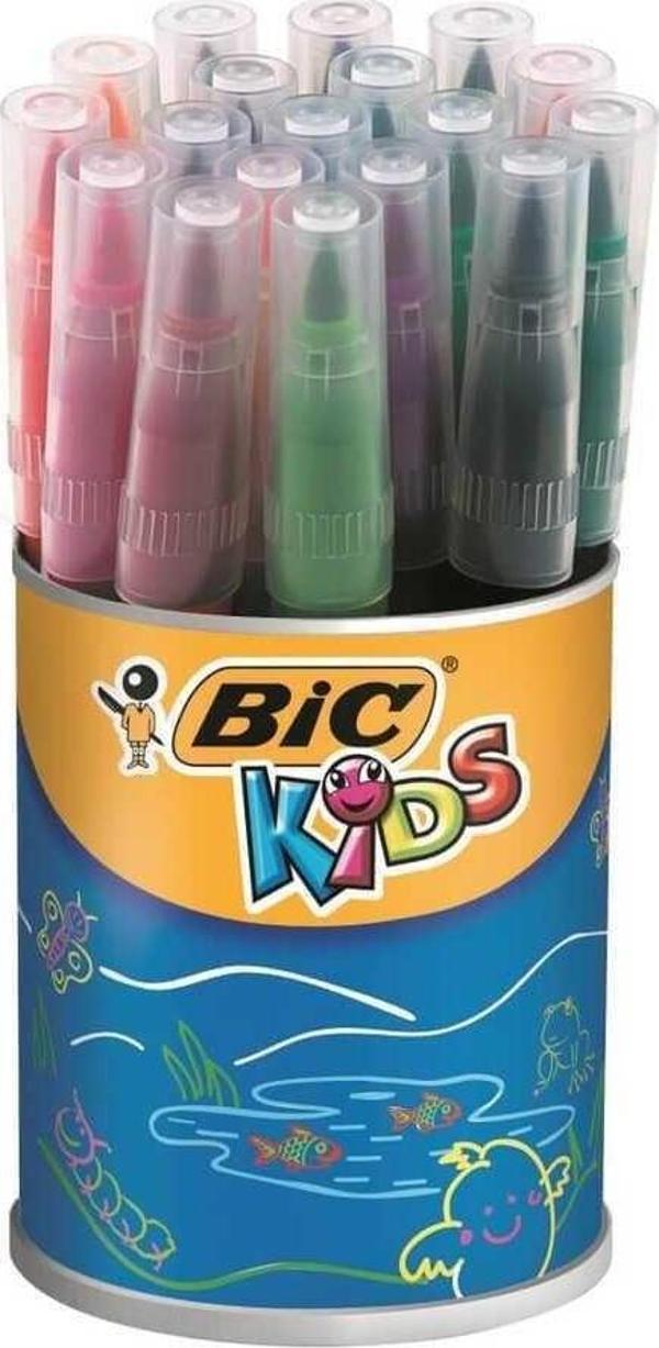 Bic Fırça Uçlu Keçeli Boya Kalemi 18'li Kutu - Image 1