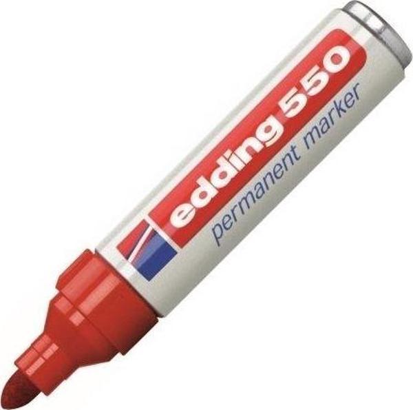 Edding 550 Yuvarlak Uçlu Kırmızı Permanent Markör (10lu Paket) - Image 1