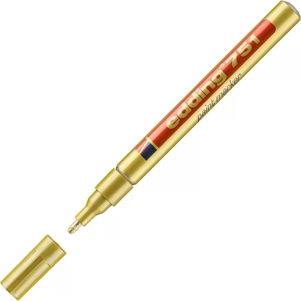 EDDİNG 751 HOBİ SANAT KALEMİ ALTIN (TAM ÖRTÜCÜ MARKÖR) - Image 1