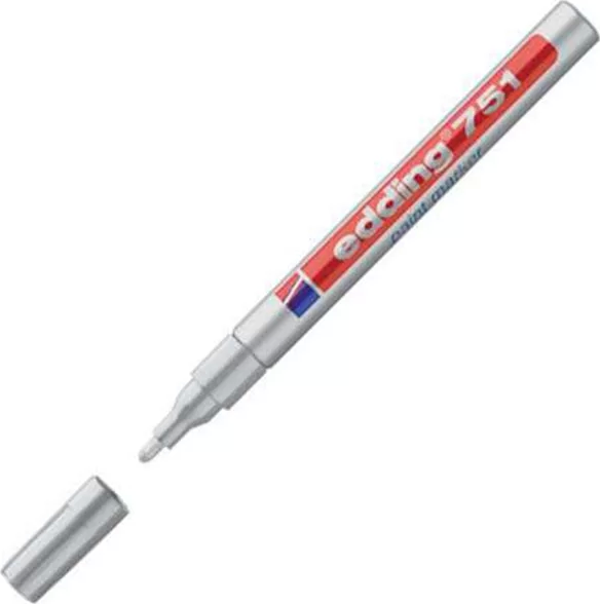 EDDİNG 751 HOBİ SANAT KALEMİ GÜMÜŞ (TAM ÖRTÜCÜ MARKÖR) - Image 1