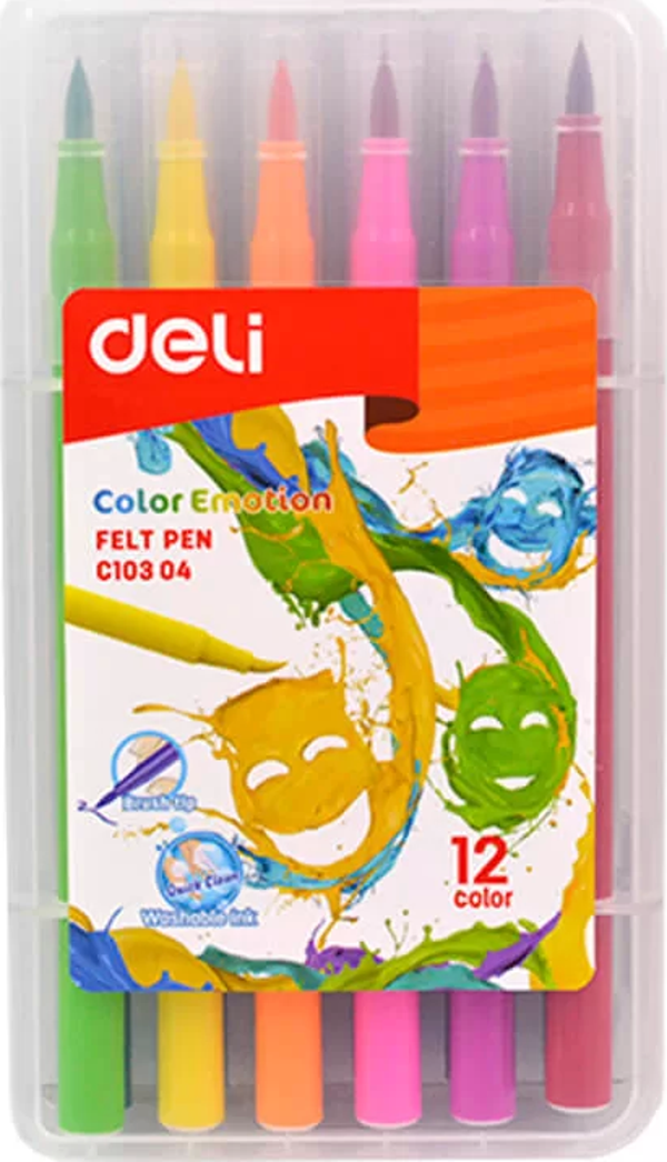 DELİ EC10304 COLOR EMOTİON KEÇELİ KALEM 12 RENK - Image 1