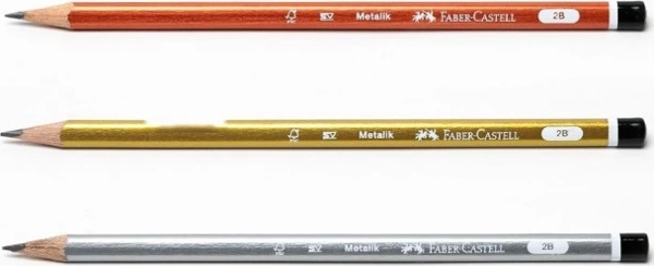FABER-CASTELL METALİK ÜÇGEN MERCANLI KURŞUN KALEM 2B (5244321602) - Image 1
