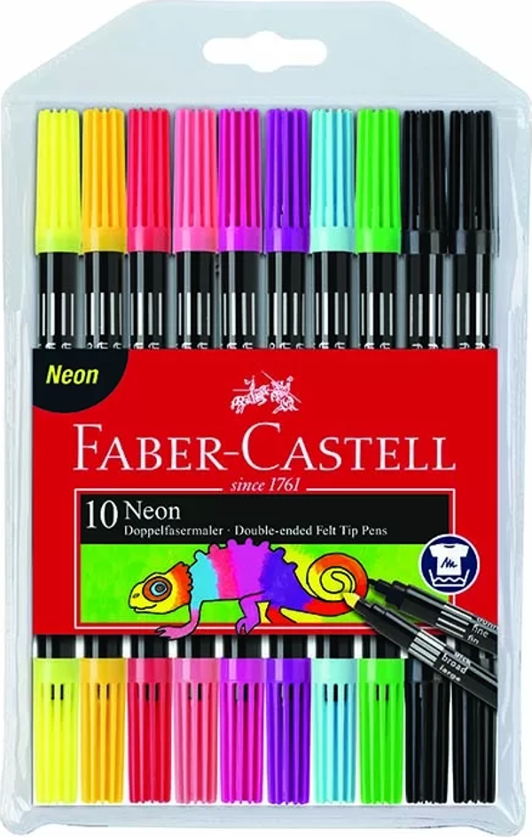 Faber Castell Keçeli Kalem 10 Renk Çift Taraflı Neon 5062151109 - Image 1