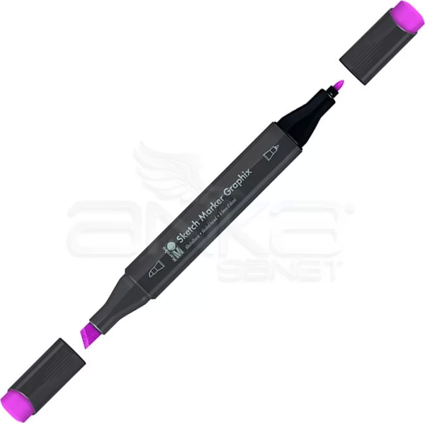 Marabu Graphix Sketch Marker Çift Uçlu Kalem 906 Permanent Pink - Image 1