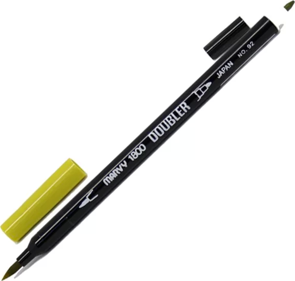 MARVY 1800-92 BRUSH PEN ÇİFT UÇLU FIRÇA KALEM CELERY - Image 1