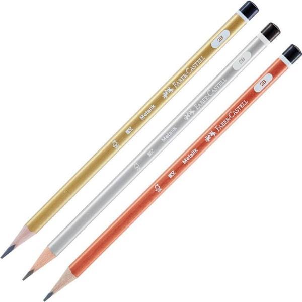 Faber Castell Kurşun Kalem Mercanlı 2B Üçgen Metalik Renkler 5244321602 - Image 1