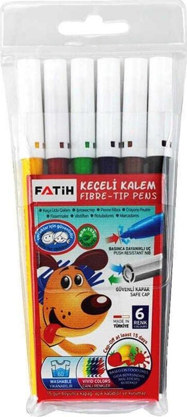 Fatih Keçeli Boya Kalemi 6 Renk - Image 1