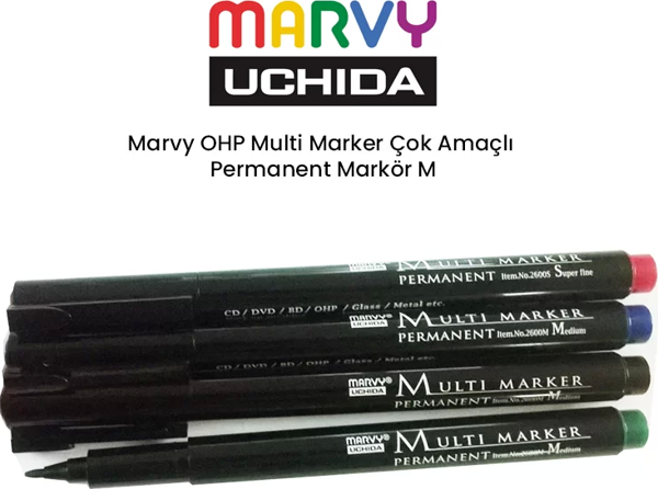 Marvy OHP Multi Marker Çok Amaçlı Permanent Markör M - Image 1