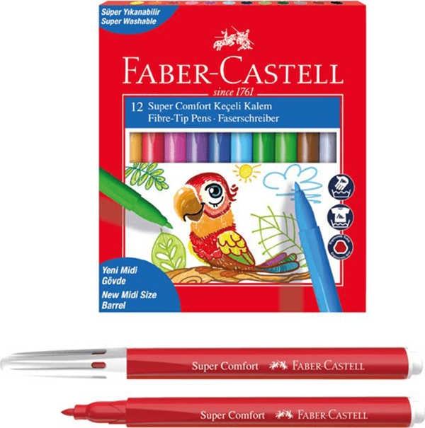 Faber Castell Super Comfort Keçeli Kalem 12 li 155130 - Image 1