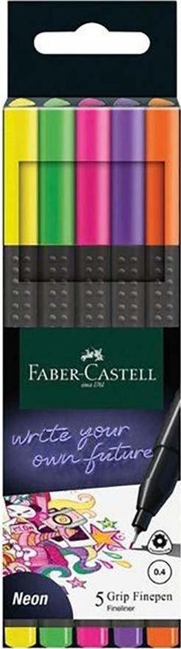 Faber Grip Finepen Neon Renkler 5’Li 2022 - Image 1