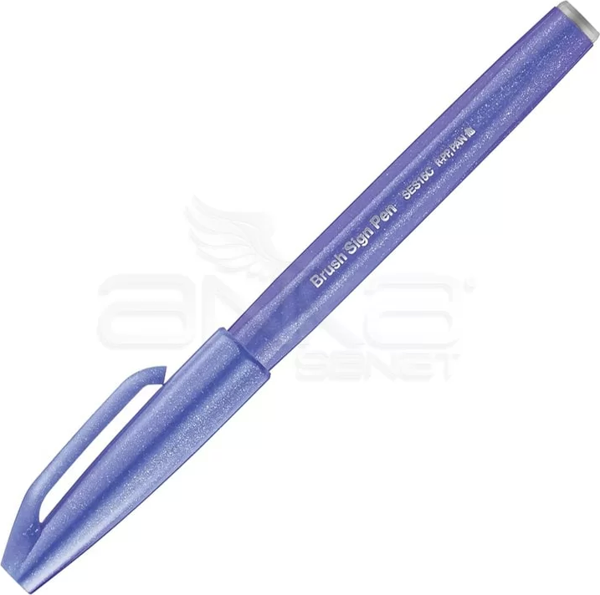 Pentel Brush Sign Pen Fırça Uçlu Kalem Blue Violet - Image 1