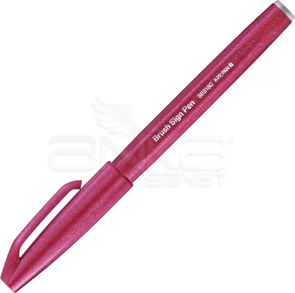 Pentel Brush Sign Pen Fırça Uçlu Kalem Burgundy - Image 1