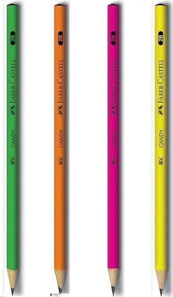 Faber Kurşun Kalem Candy 2B Silgili 5244116802 - Image 1