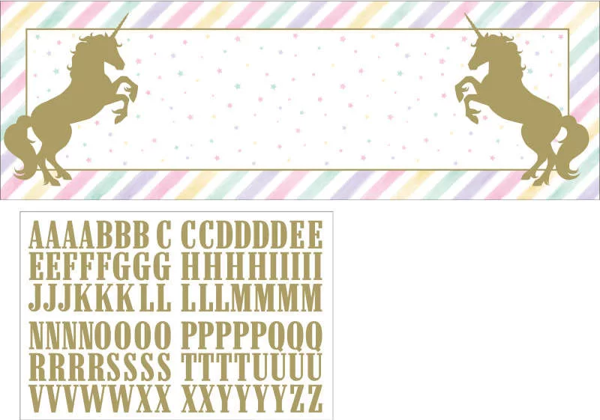 Unicorn Partisi Stickerlı Kişisel Dev Afiş - Image 1