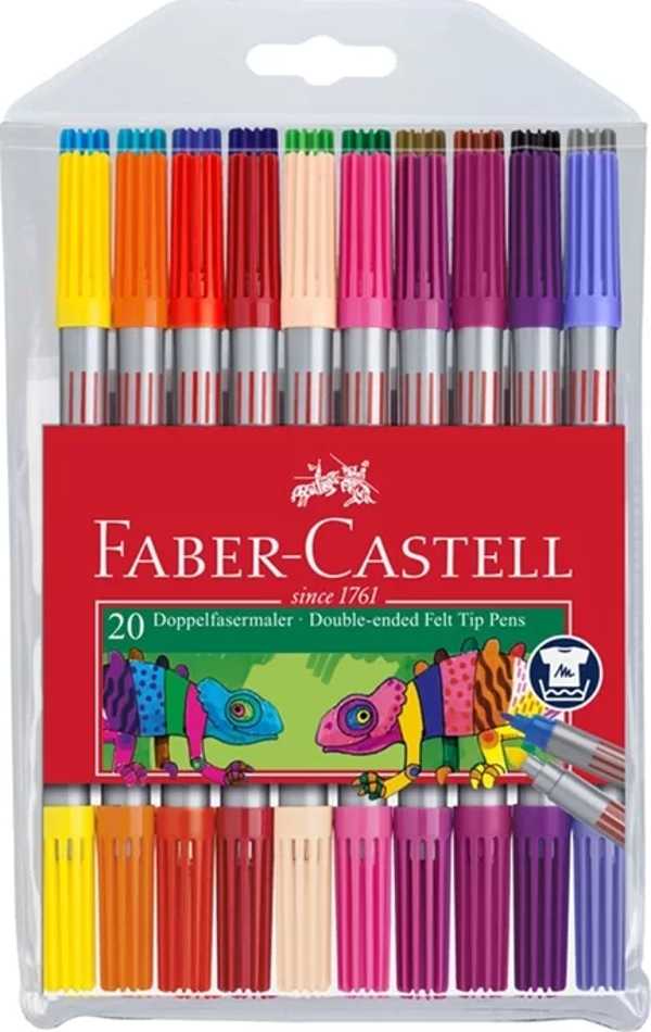 FABER-CASTELL ÇİFT UÇLU KEÇELİ KALEM 20 RENK (151119) - Image 1