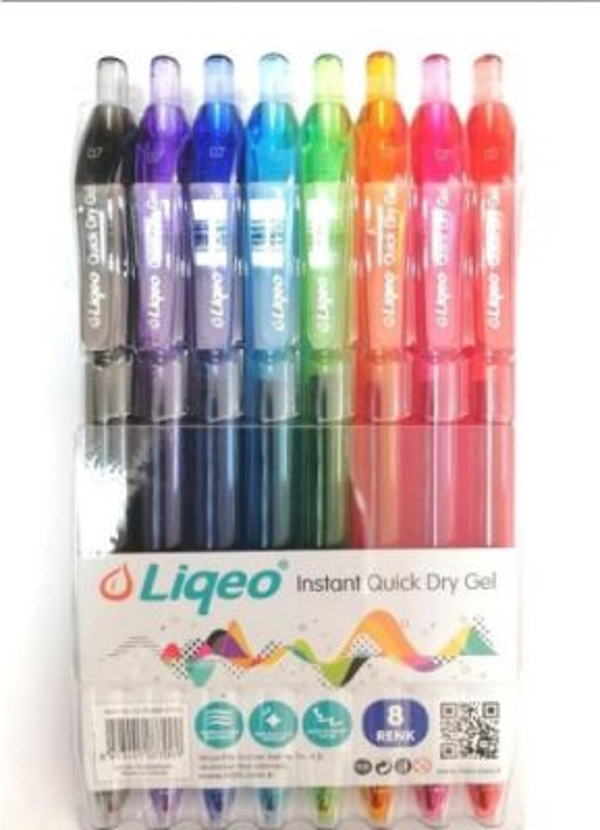 LİQEO G-7008 İNSTANT DRY GEL JEL KALEM 0.7 8 RENK - Image 1