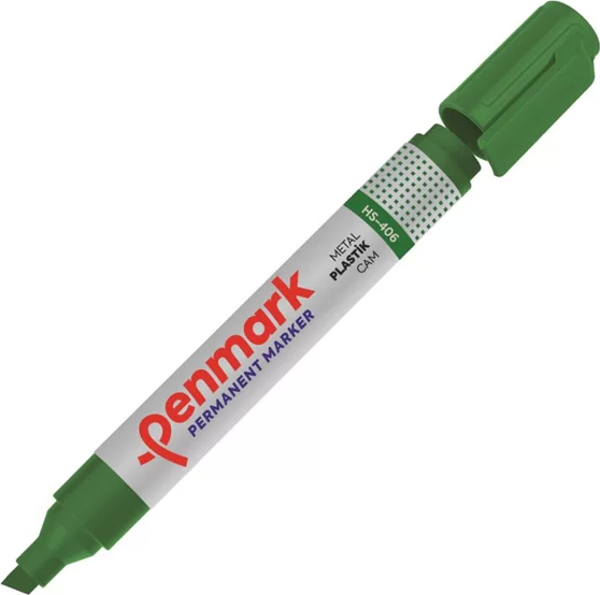 PENMARK HS-406-04 PERMANENT MARKÖR KESİK UÇ YEŞİL - Image 1