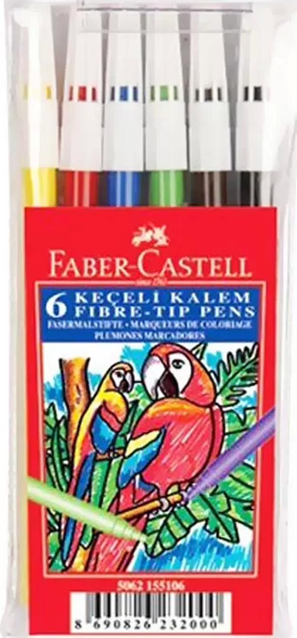 FABER-CASTELL KEÇELİ KALEM 6 RENK (155106) - Image 1