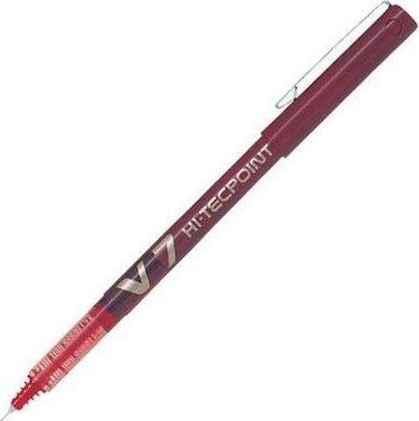 Pilot V7 Hi-Tecpoint Kırmızı İğne Uçlu Roller Kalem - Image 1