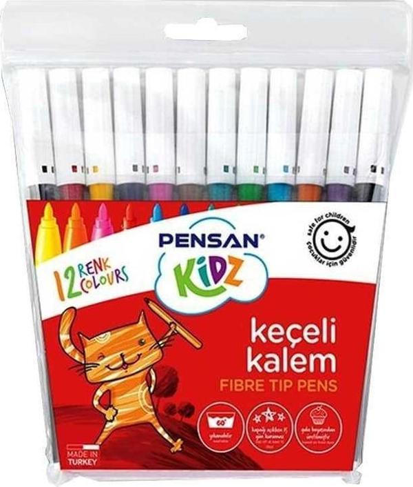 Pensan Keçeli Boya Kalemi 12 Renk - Image 1
