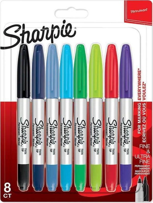 Sharpie 2065409 Twin Tip Permanent Markör 8 Renk - Image 1