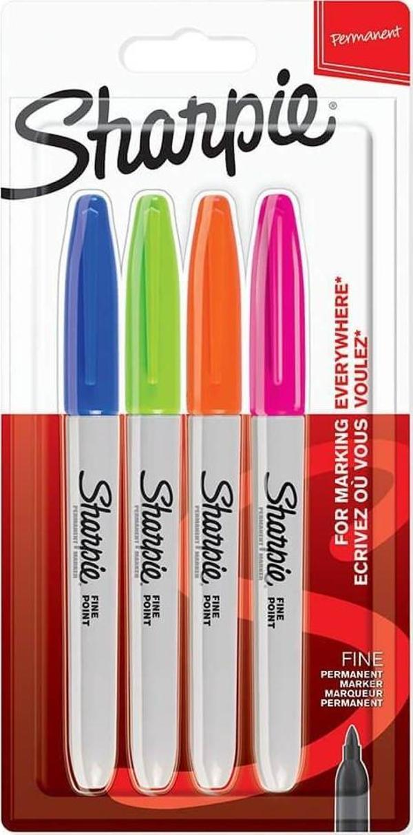 Sharpie Fine Permanent Markör Canlı Renkler 4’lü Set 2065403 - Image 1