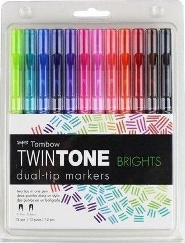 TOMBOW TWIN TONE MARKÖR RAİNBOW TONLAR SETİ 12 RENK - Image 1