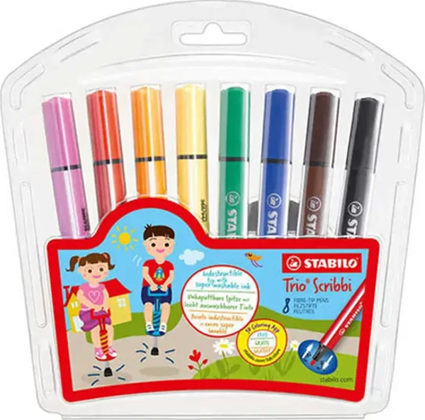 STABİLO 368 TRİO YAYLI UÇLU KEÇELİ KALEM 8 RENK - Image 1