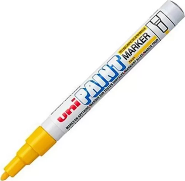 UNİ PX-21 YAĞ BAZLI PAİNT MARKÖR 0.8-1.2mm SARI - Image 1