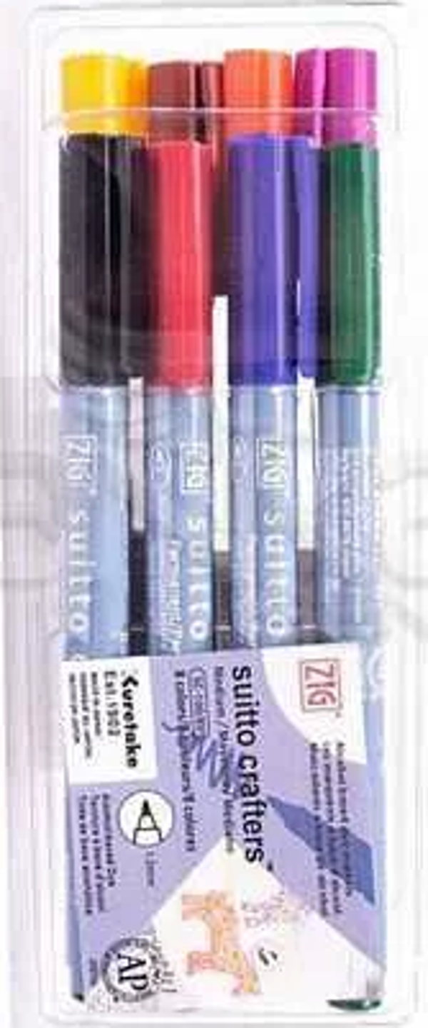 Zig Suitto Crafters Permanent Brush Medium 8 Renk 1mm~4mm SC-55/8V - Image 1