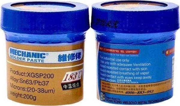 KREM SIVI LEHİM MECHANİC SOLDER PASTE 200 GR XGSP200 183 DERECE - Image 1