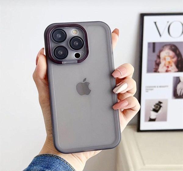 TeknoBA İphone 14 Pro Max  Lens Korumalı Açılır Metal Çerçeve Clear Kılıf - Image 1