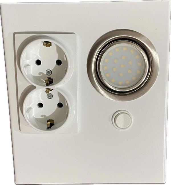 PRİZMA LED SPOTLU 2 PRİZLİ TEZGAHALTI ARM BEYAZ 4 - Image 1