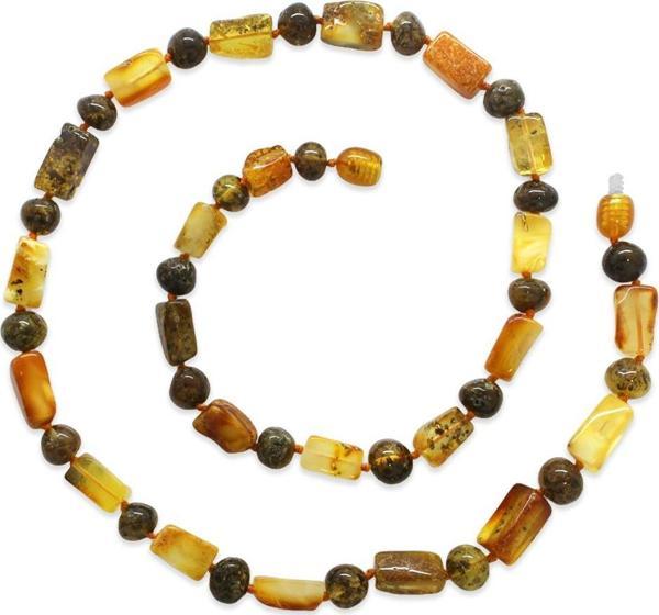 Doğal Form Bal-Kahverengi Hareli Doğal Damla Kehribar Taşlı Kadın Kolye - Image 1