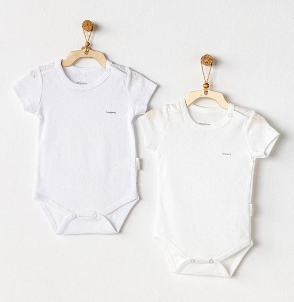 Andywawa Jacquard Kısa Kollu 2'li Bebek Body AC24704 - Image 1