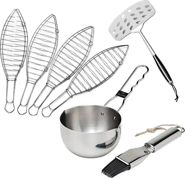 Elite Usta Balıkçı Seti - 4'lü Izgara, Çevirme Spatulası ve Marinasyon Seti - Image 1