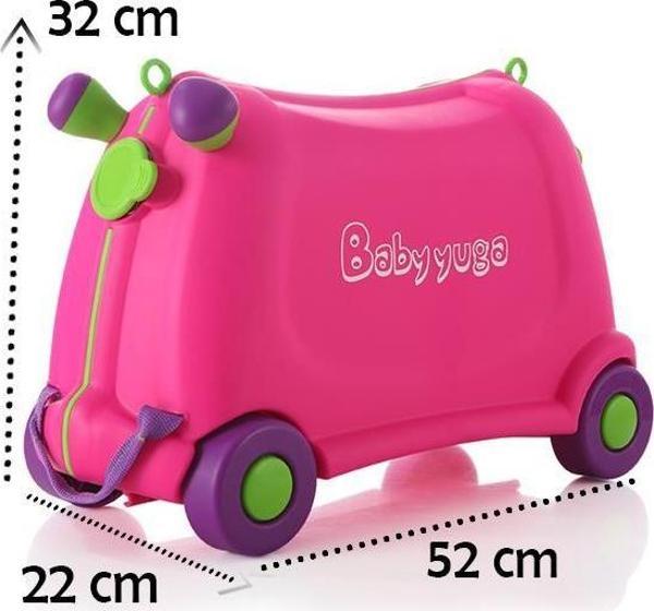 Baby Yuga Tekerlekli Çocuk Valizi Pembe - Image 1
