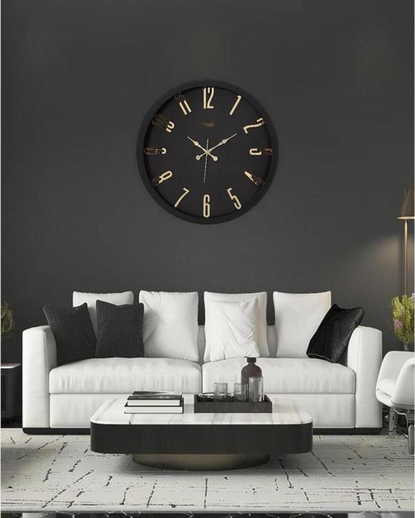 Revello Siyah Pleksi Modern Tarz Duvar Saati 40X40 Cm - Image 1