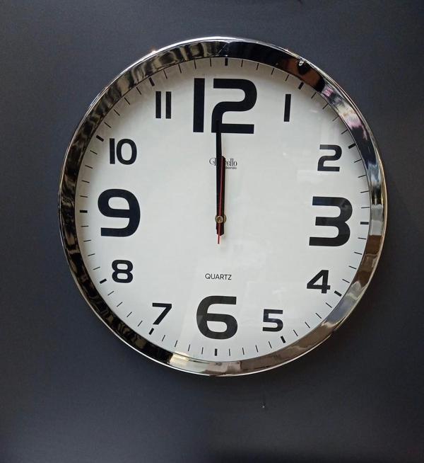 SAATDUKKANDUVAR HOME KROM  PARLAK DUVAR SAATİ 35X35 CM  OFİS VE SALON İÇİN UYGUNDUR. - Image 1