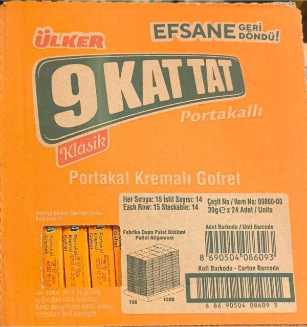 Ülker 9 Kat Tat Portakal 39 Gram (24 Adet) - Image 1